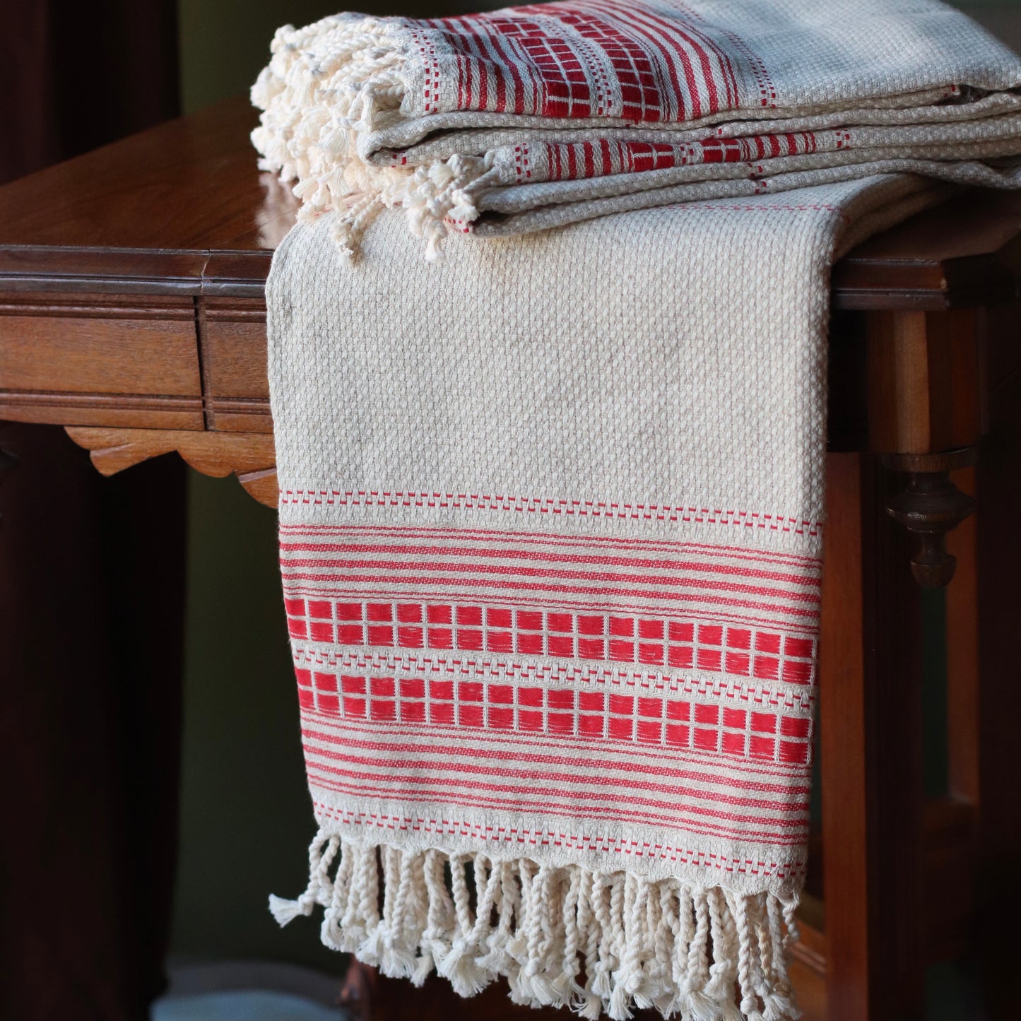 Turkish Towel | Luxury Bath Towel,  Bold Red Stripe