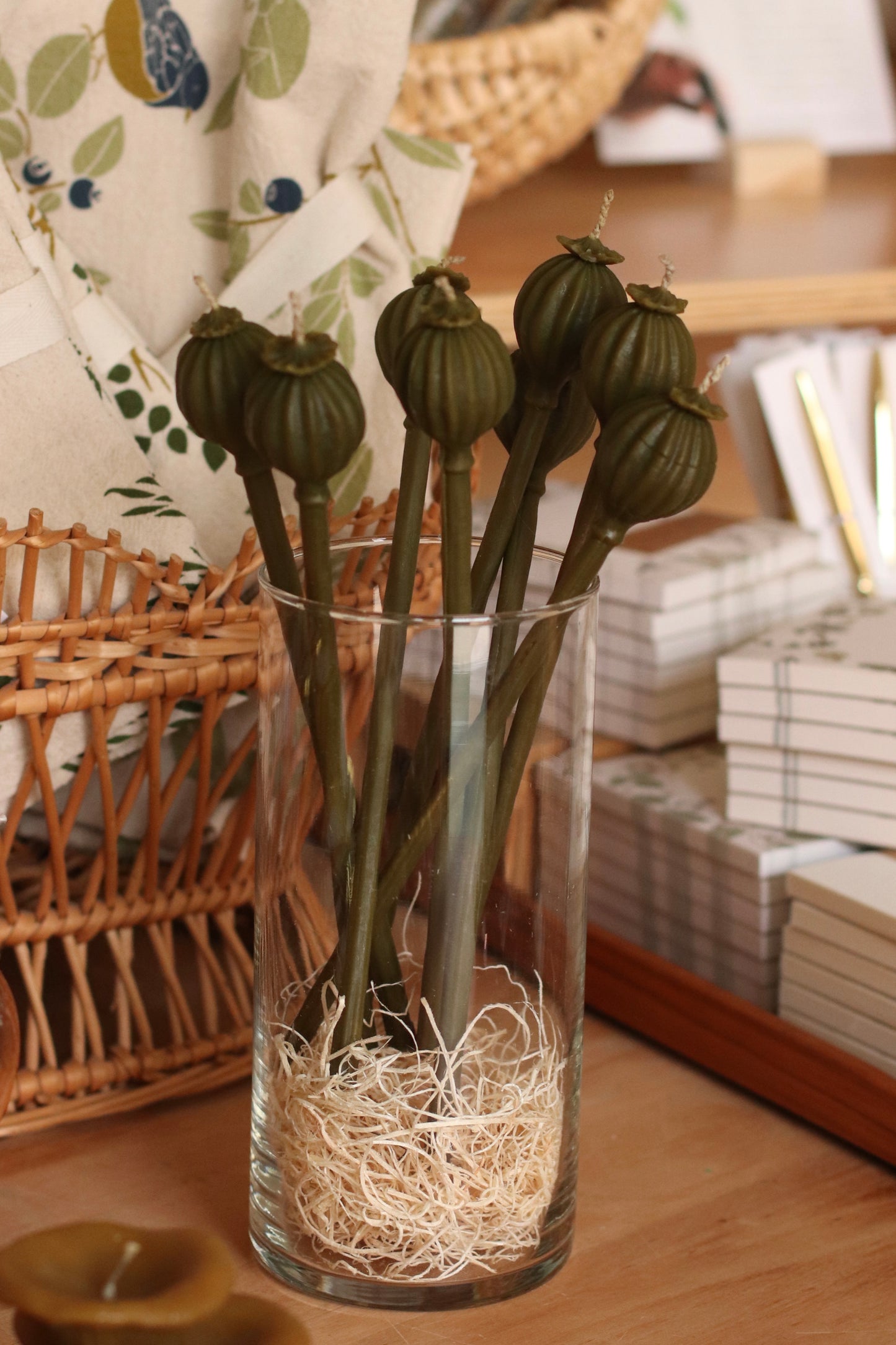The Wax Pantry  | Poppy Seed Pods Beeswax Tapers