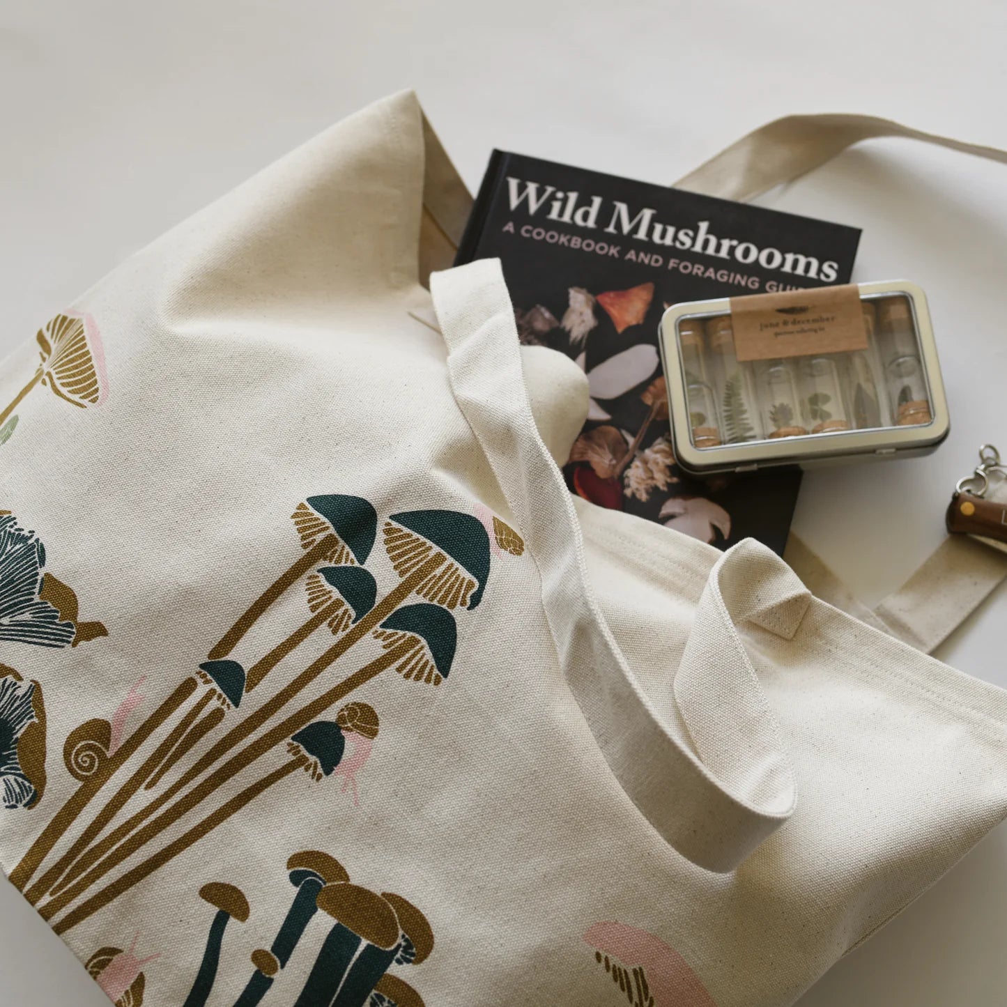 June & December | Organic Cotton Tote Bag, Mushroom