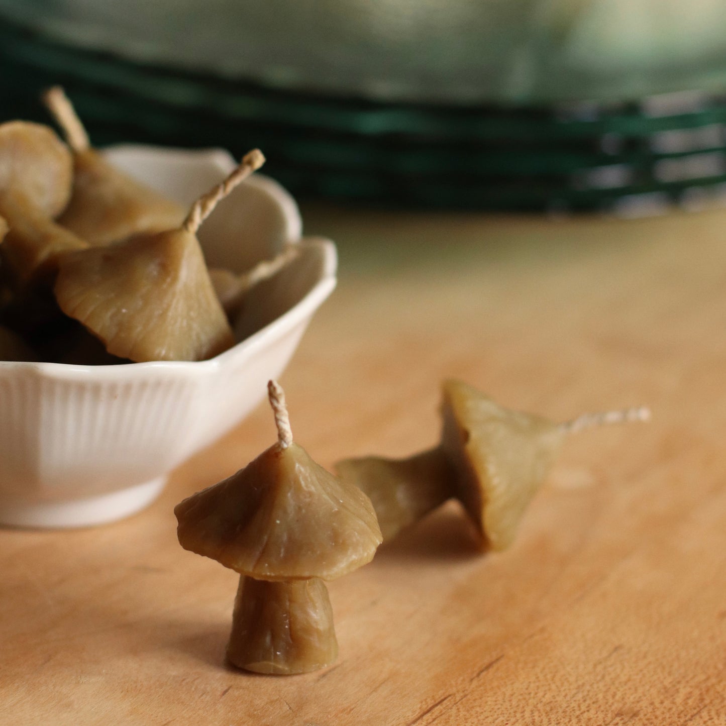The Wax Pantry  | Tiny Mushroom Beeswax Birthday Candle
