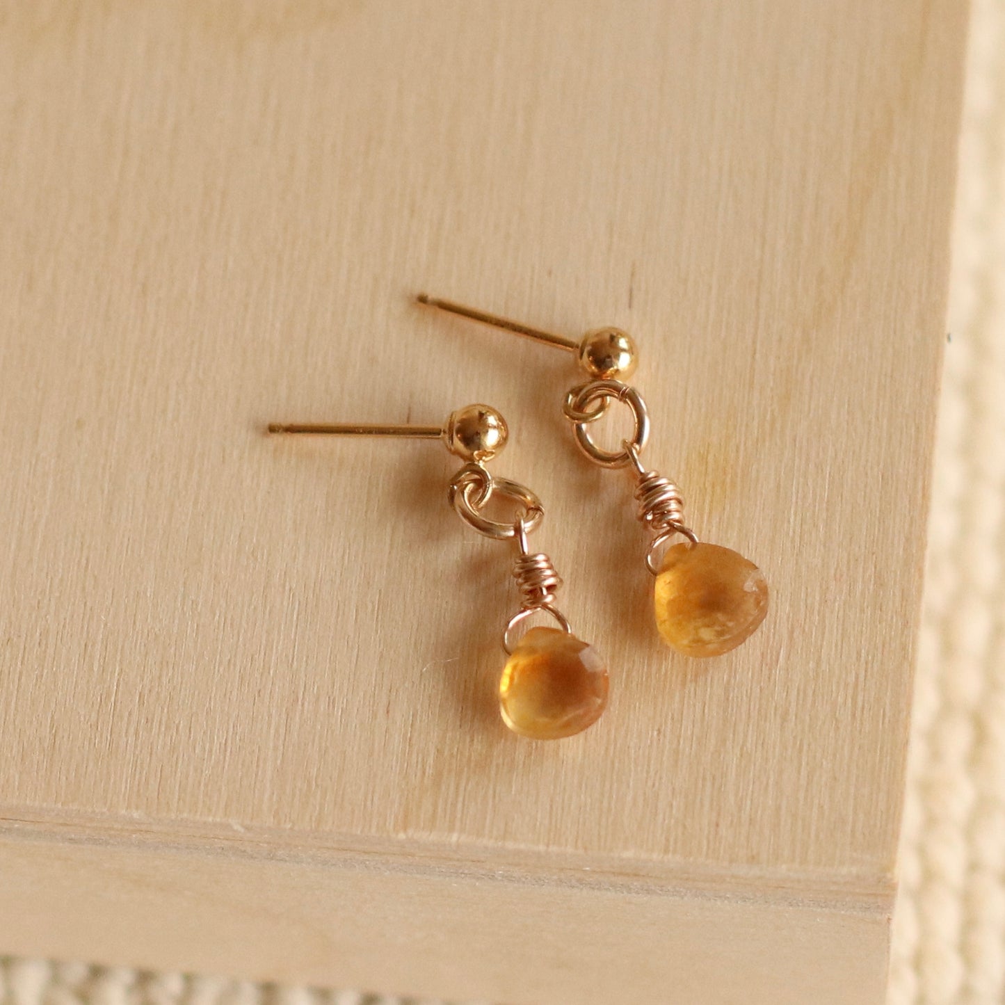 Cire’ Alexandria | Citrine Gemstone Drops, 14K Gold Filled