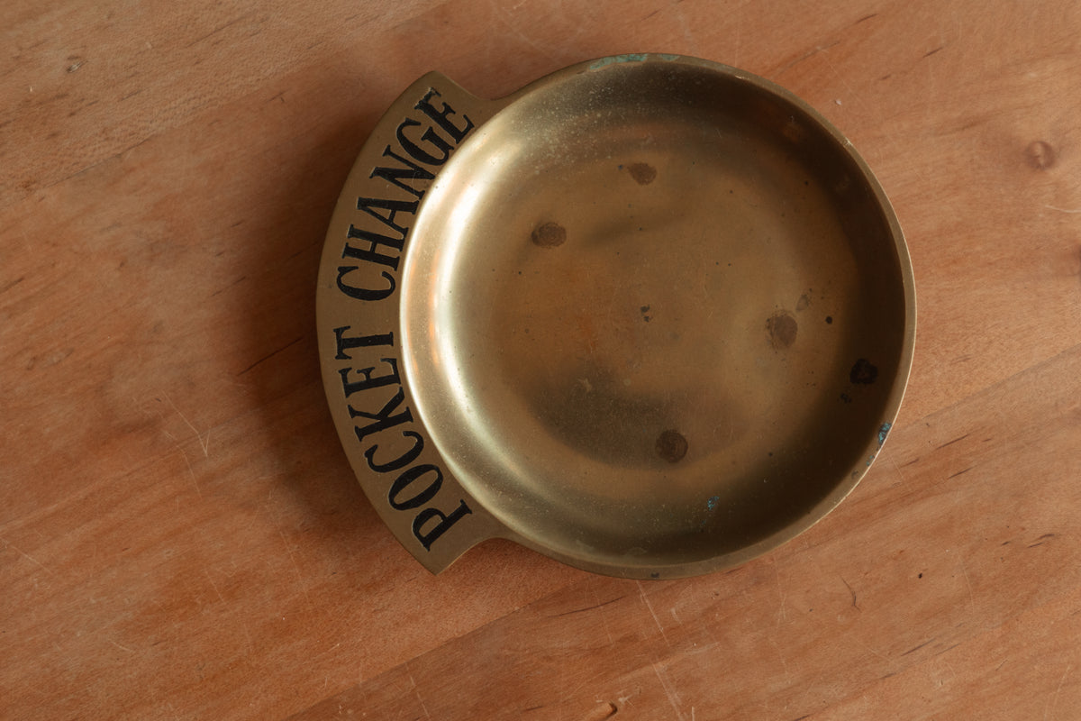 Solid Brass Vintage Pocket Change Dish