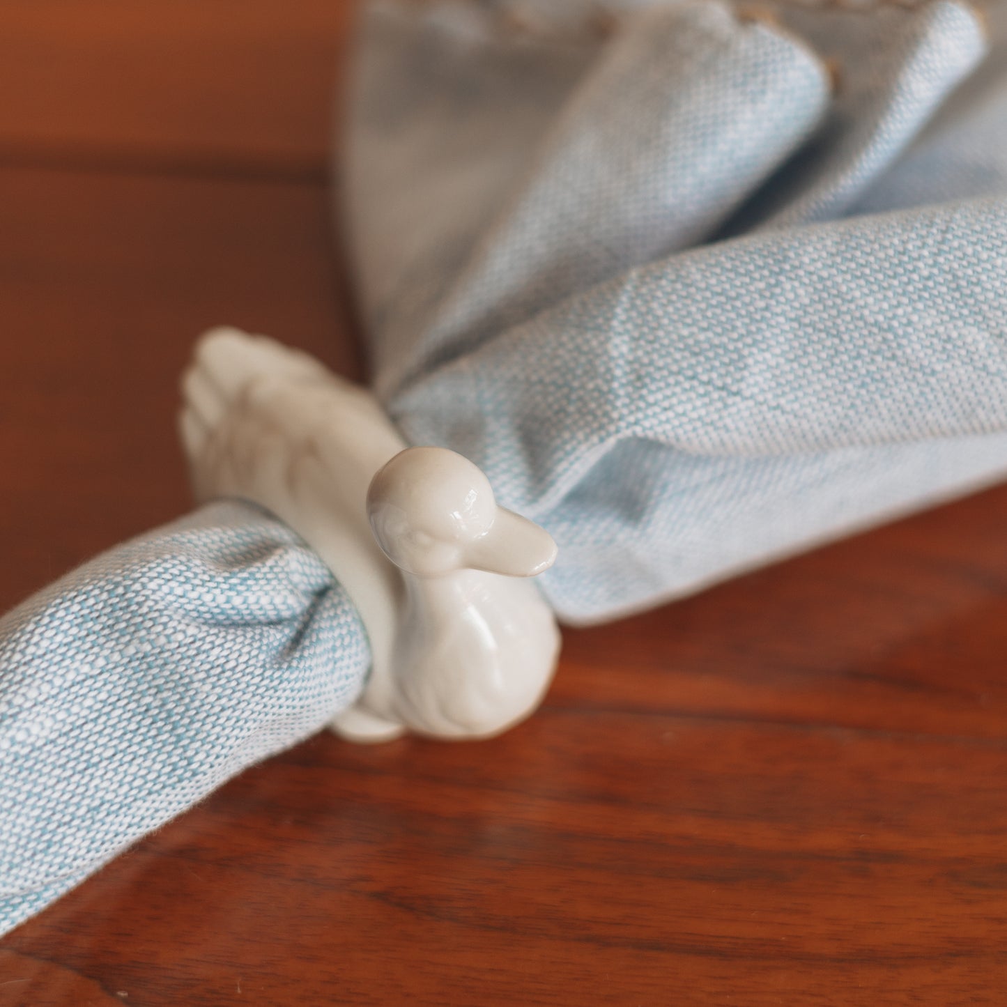Porcelain Farm Critter Napkin Rings, Set of 4