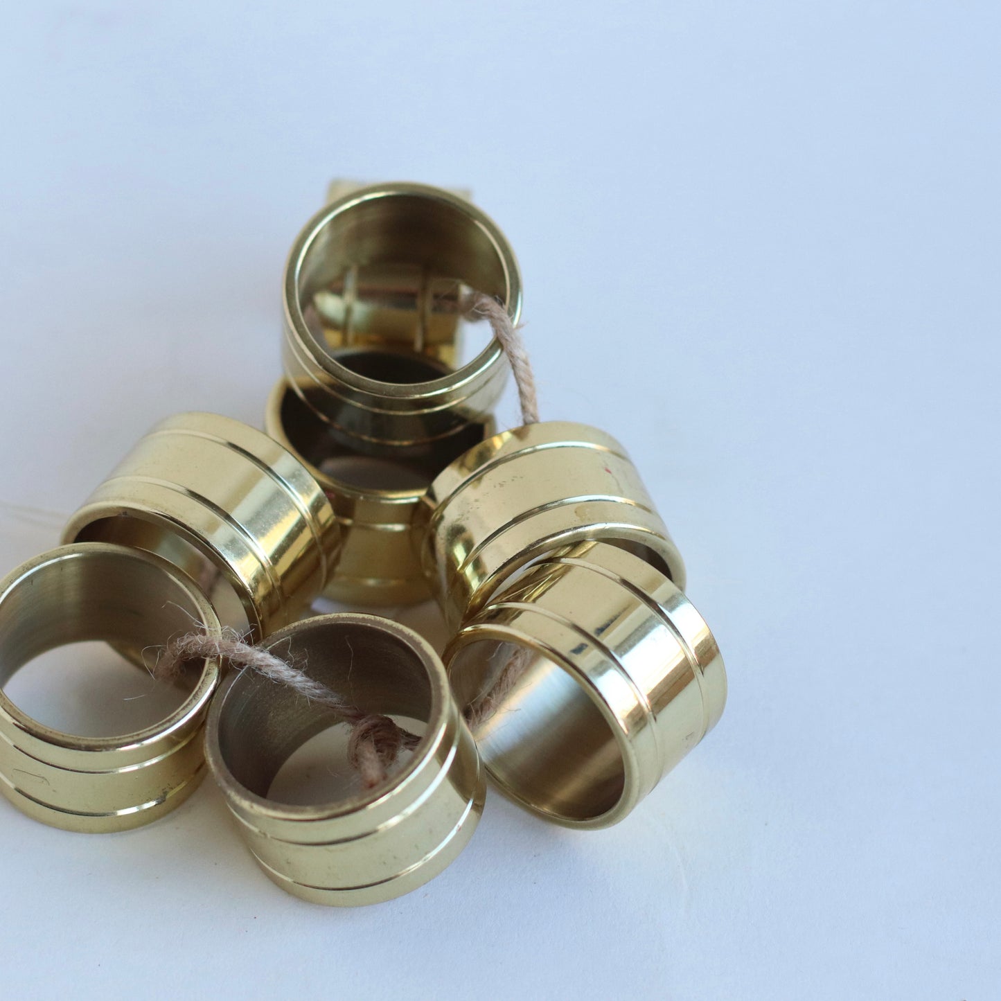 Brass Napkin Rings, Set of 8