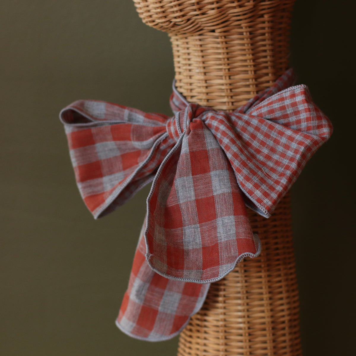Dune Accessories | Skinny Plaid Scarf, Rust & Gray
