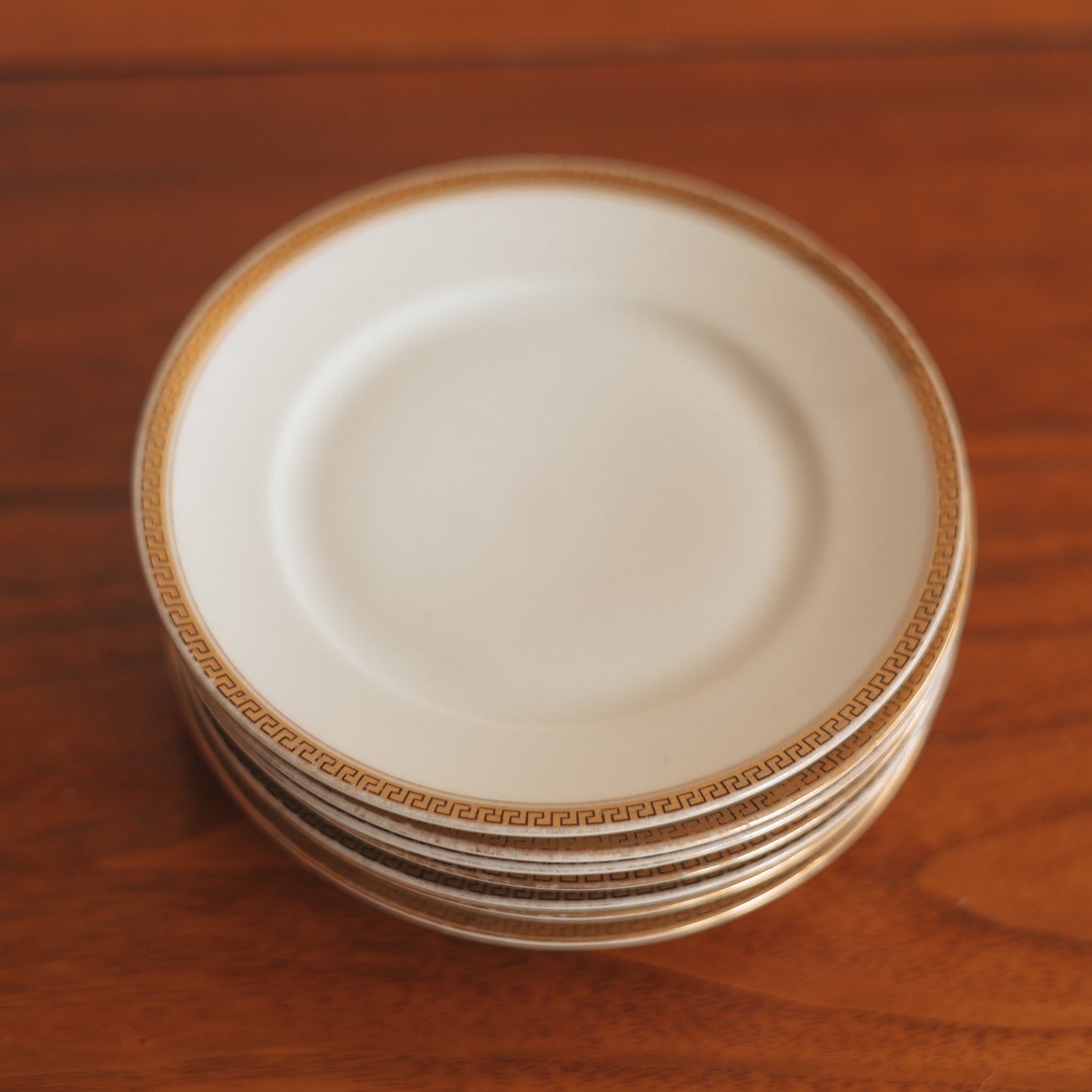 German Made, Greek Key Edged Dessert Plate, Set of 7