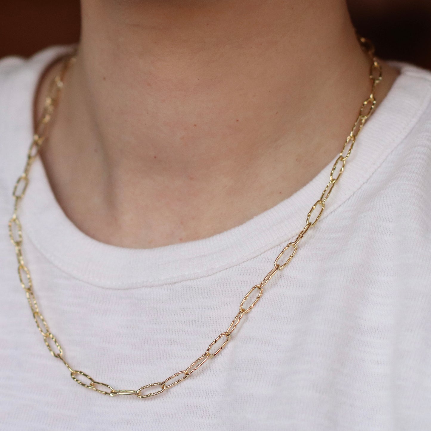 Dune Chain | Textured Paperclip Chain, 4mm, 18" Chain