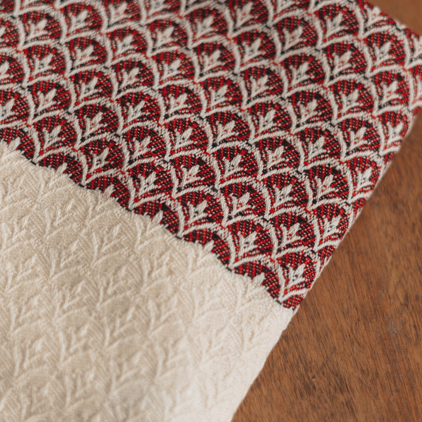Turkish Towel | Red and Black Patterned Hand Towel, Cotton