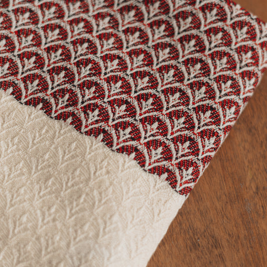 Turkish Towel | Red and Black Patterned Hand Towel, Cotton