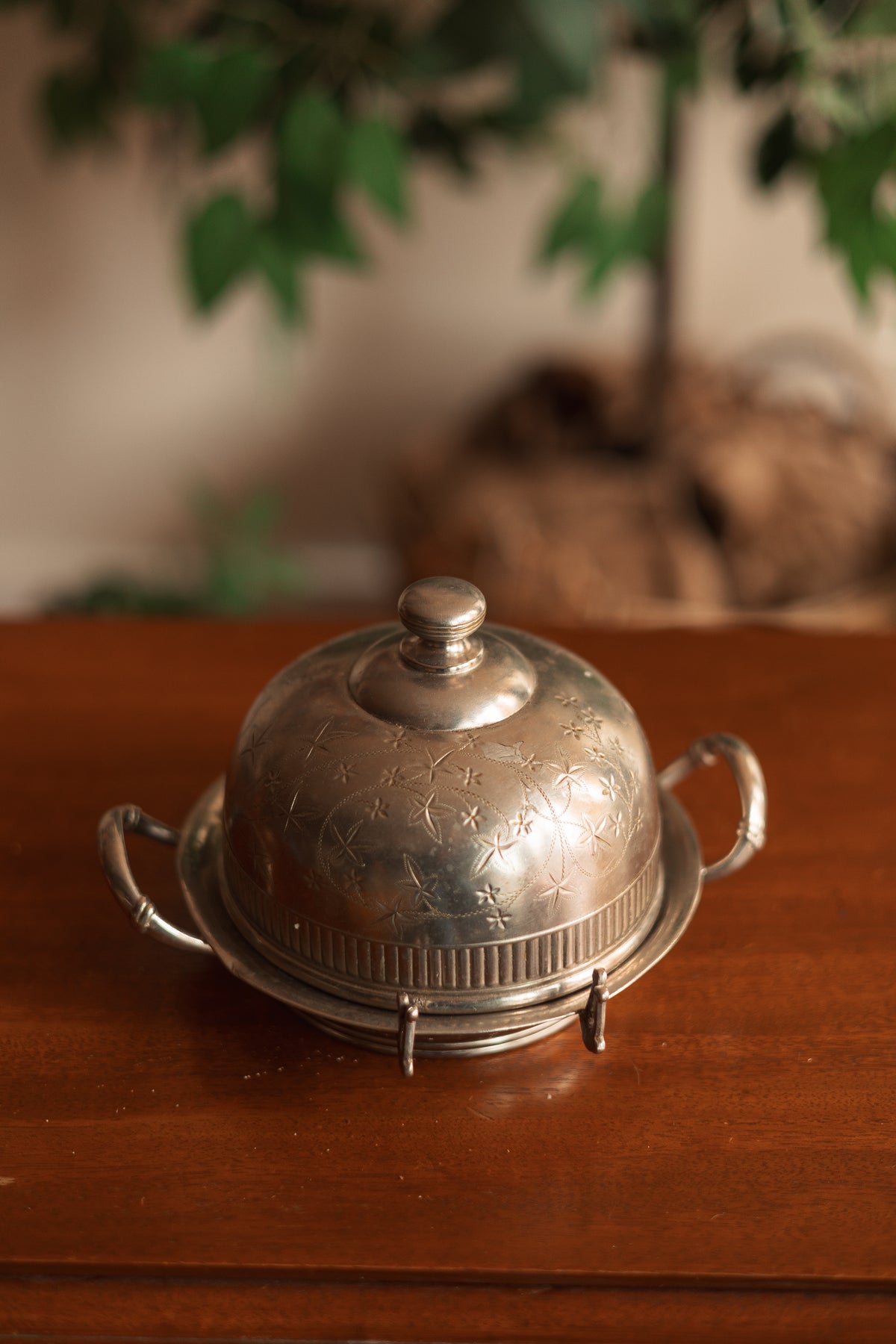Antique Silver Plated Domed Butter/Cheese Dish
