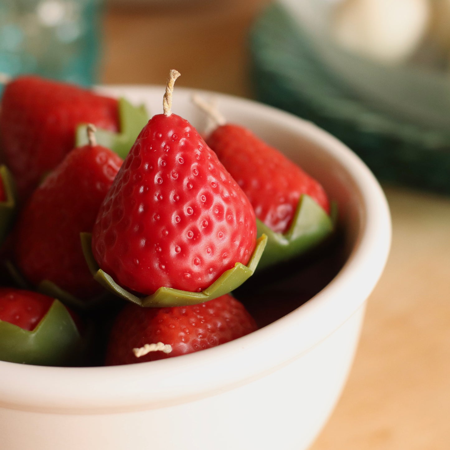 The Wax Pantry  | Strawberry with Stem Beeswax Candle