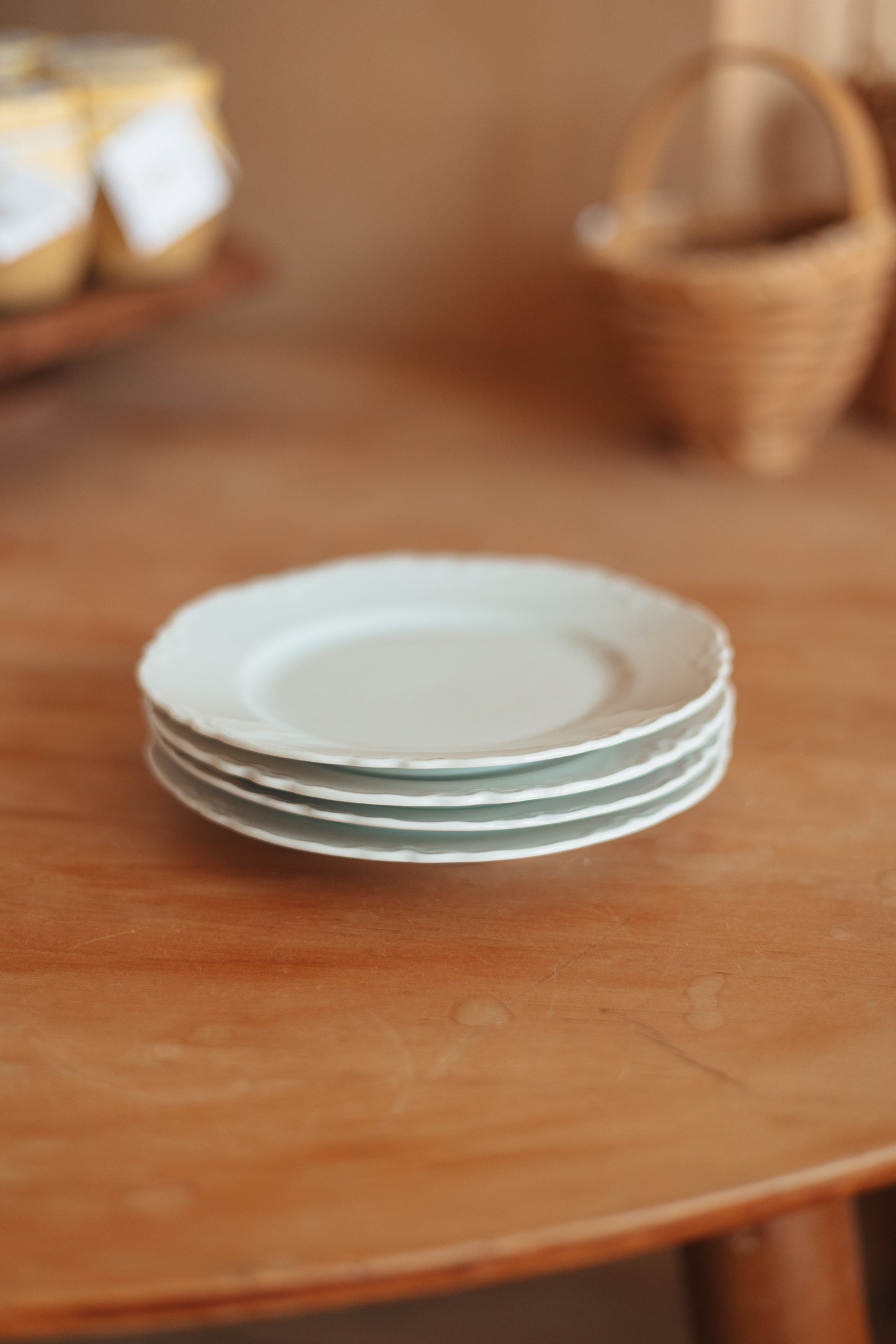 White China Dessert Plates, Bavaria Germany, Set of 4