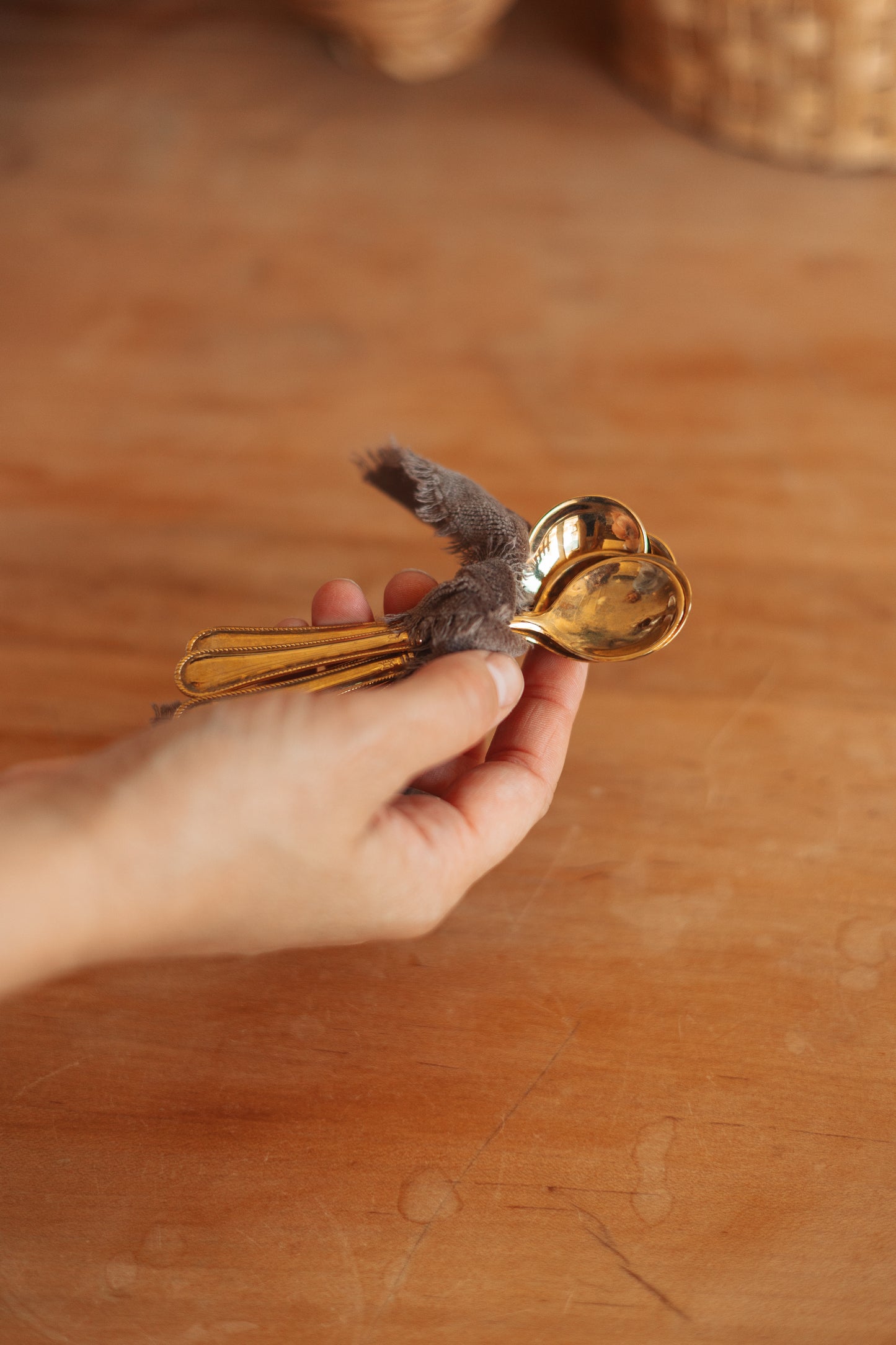 Tiny Gold Serving Spoons, Set of 6