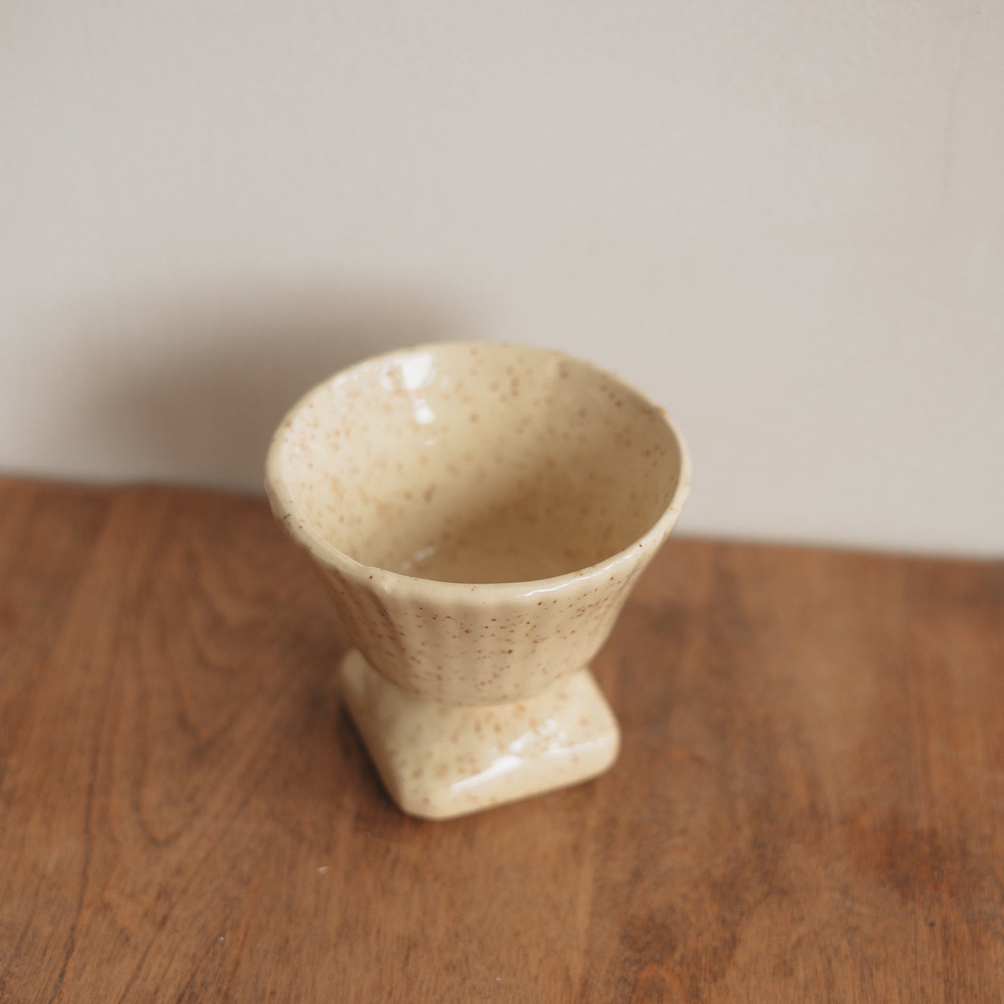 Cream Footed Speckled Vase, Small