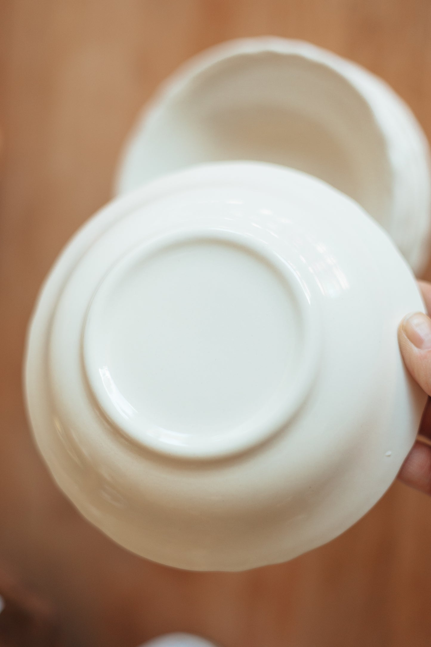 Cream Ironstone Style Soup Bowls, Set of 7