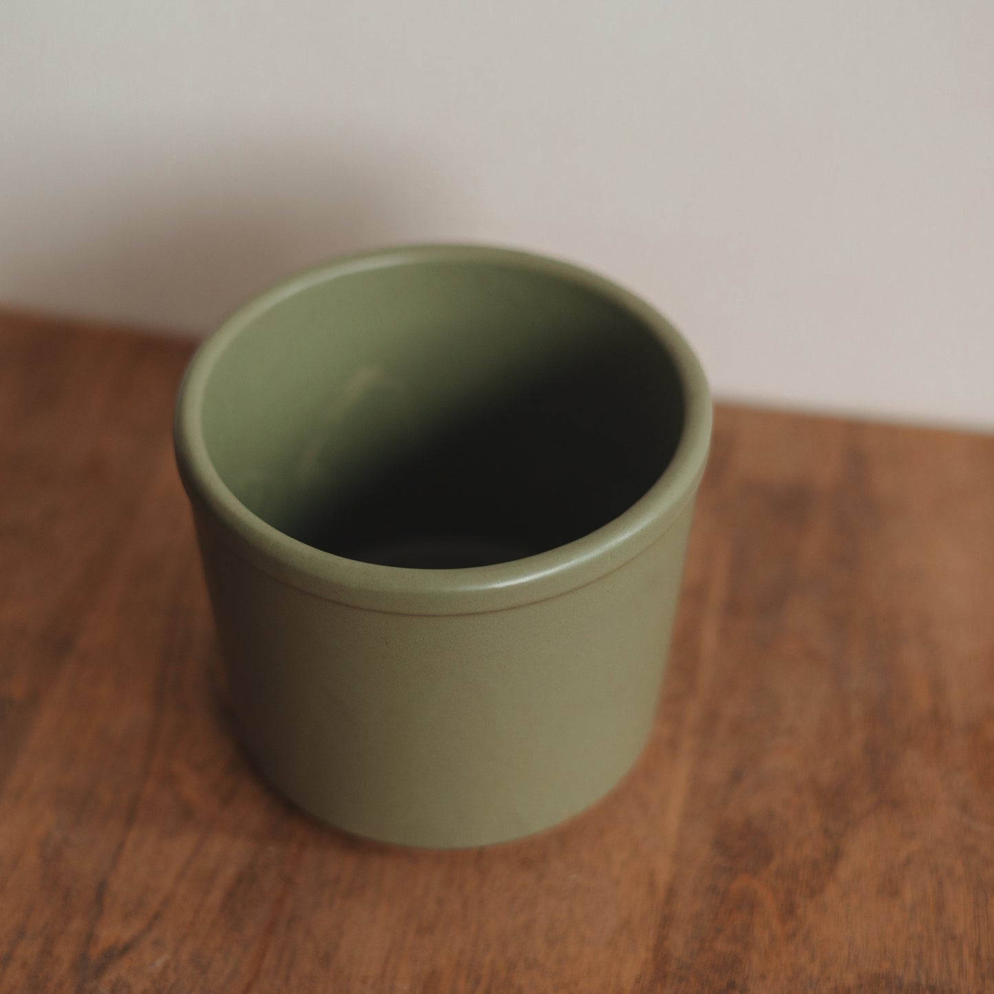 Matte Green Floraline Crock