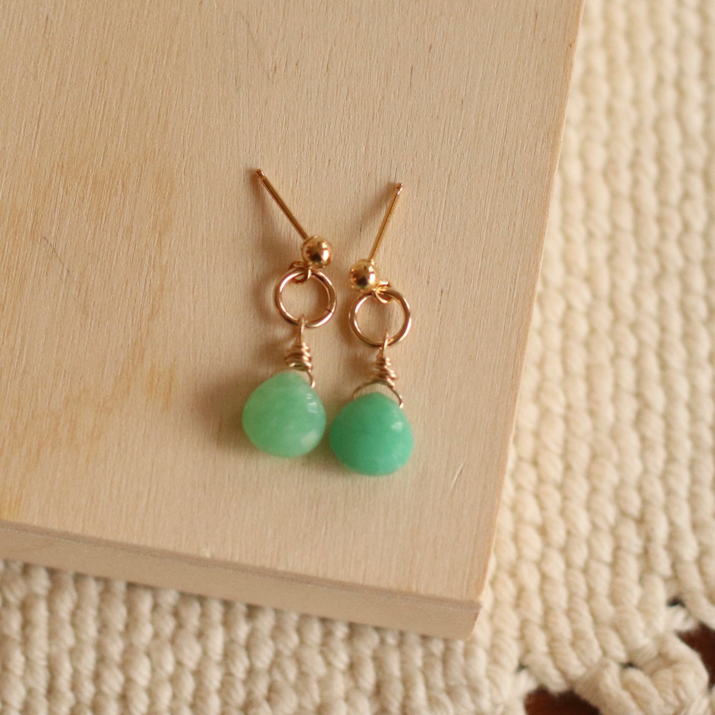 Cire’ Alexandria | Chrysoprase Gemstone Drops, 14K Gold Filled