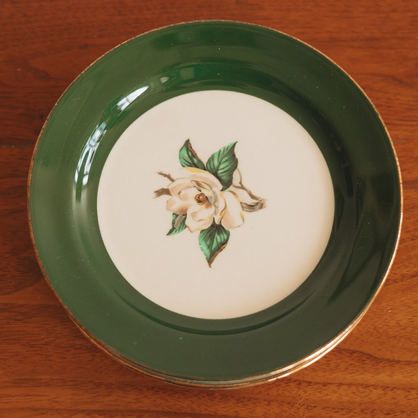 “Jade Rose” , Dessert Plates set of 4