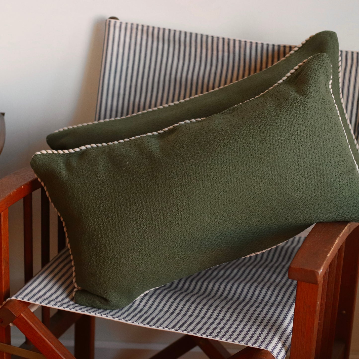 Dune Pillows | Emerald Green with Braided Piping Pillow