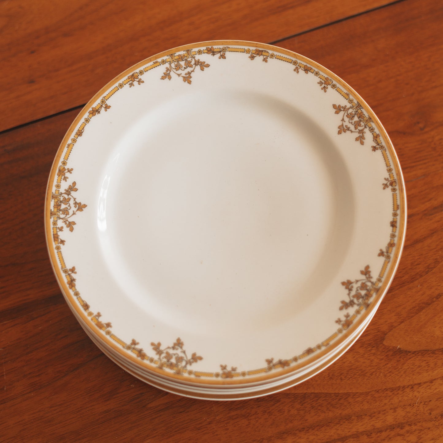 Haviland of France Gold Decorated Salad Plates, Set of 5