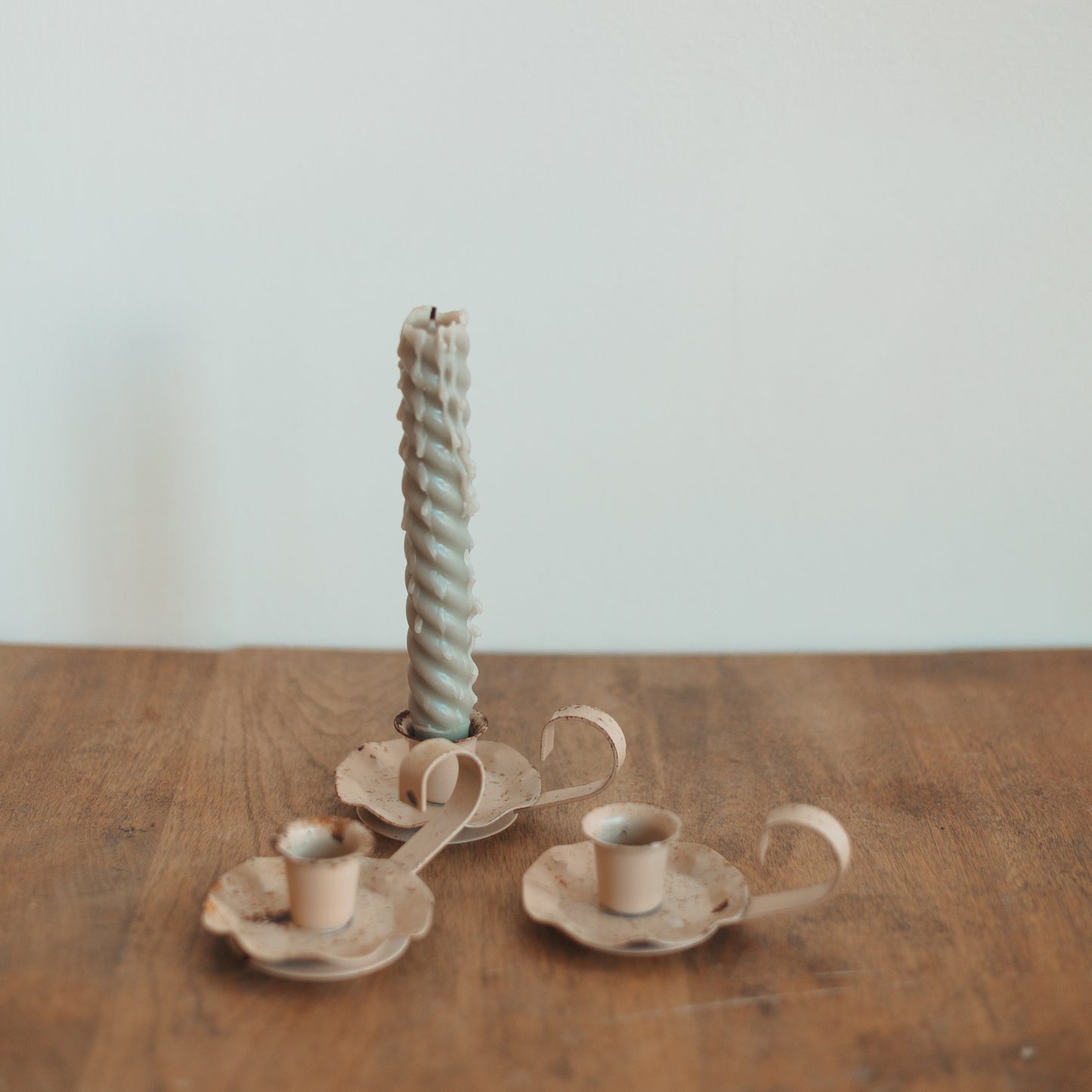 Rustic Cream Candlestick Holder