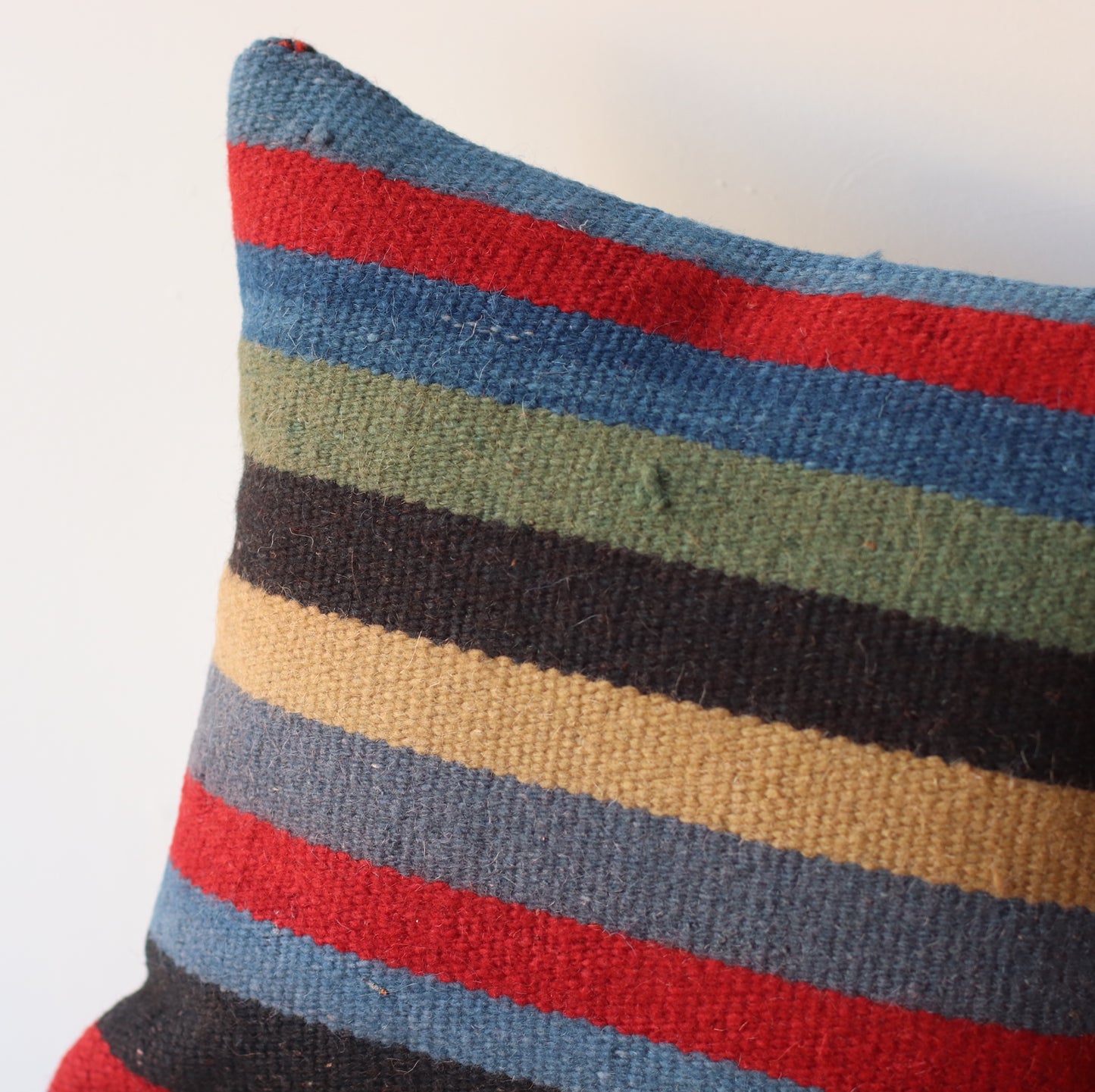 Kilim Pillow  | Dark Primary Stripe, includes insert, 16"