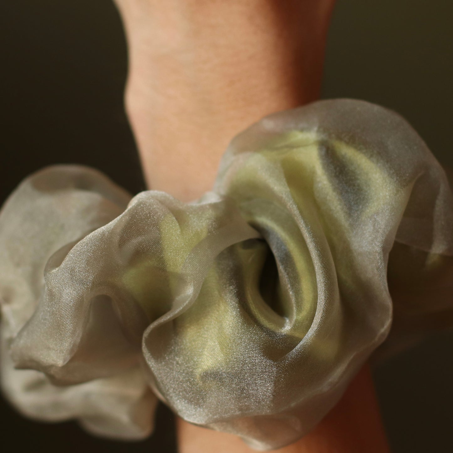 Dune Accessories | Lime Double Layered Satin Scrunchy