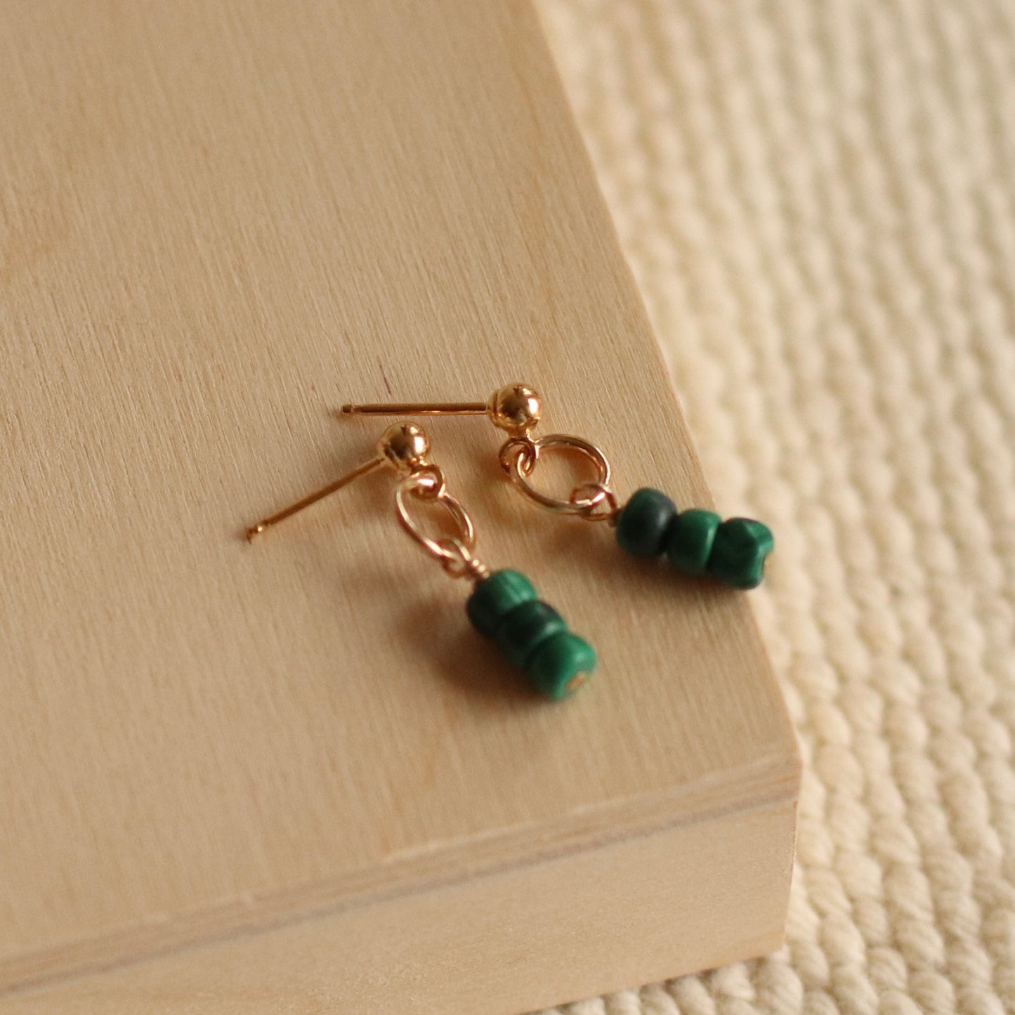Cire’ Alexandria | Malachite Gemstone Drops, 14K Gold Filled