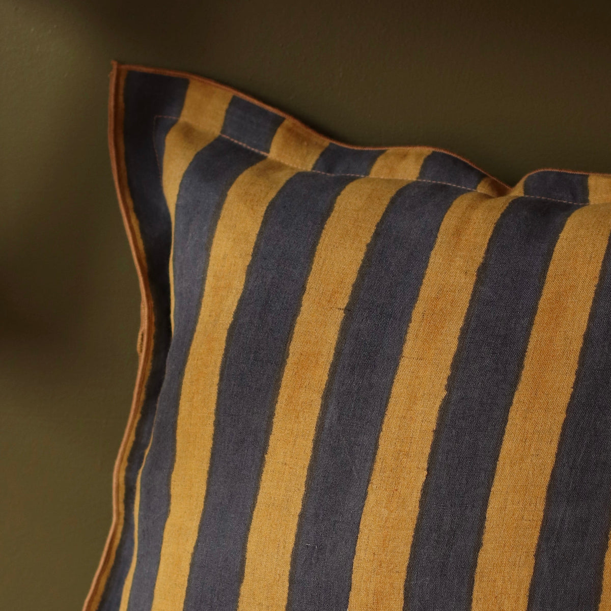 Dune Pillows | Linen Maris Pillow, Blue + Gold, 16"