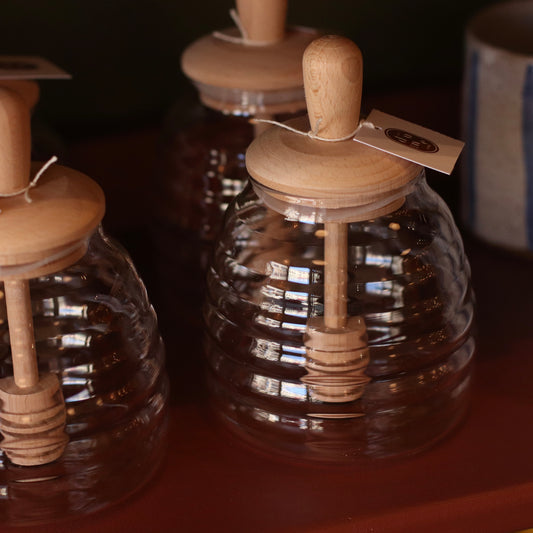 Honey Dipper Clear Glass Set