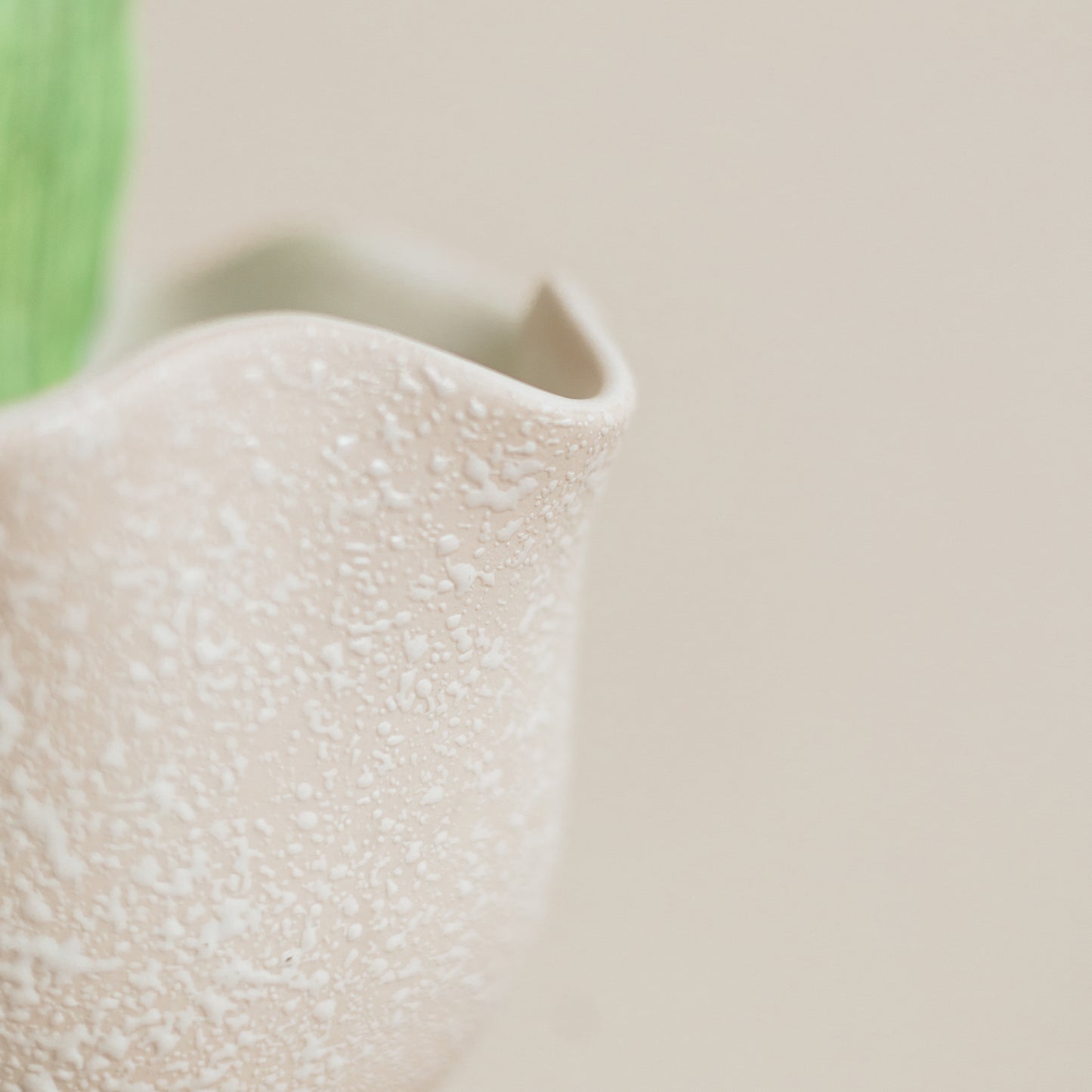 MCM Textured Footed White Vase