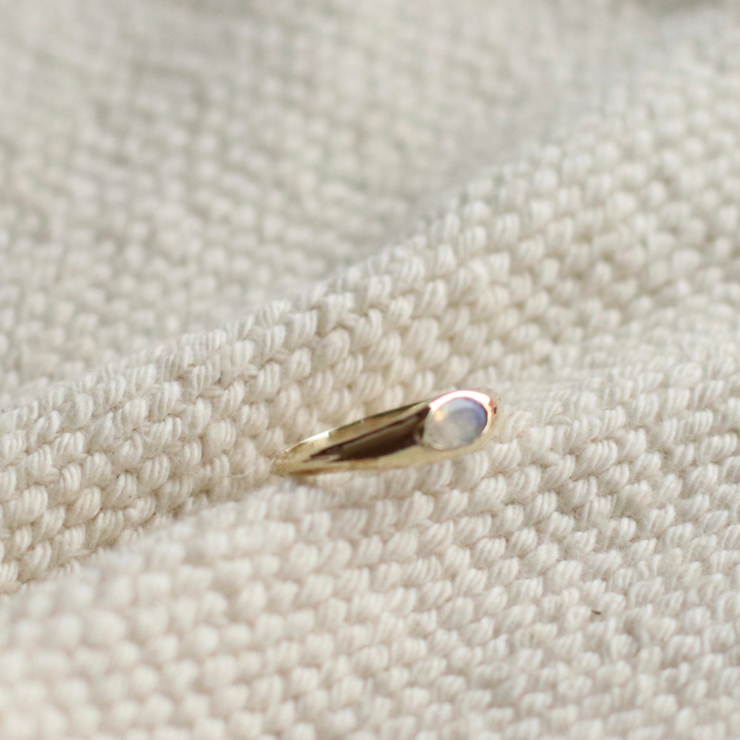 Baizaar | Moonstone Signet Ring, Brass