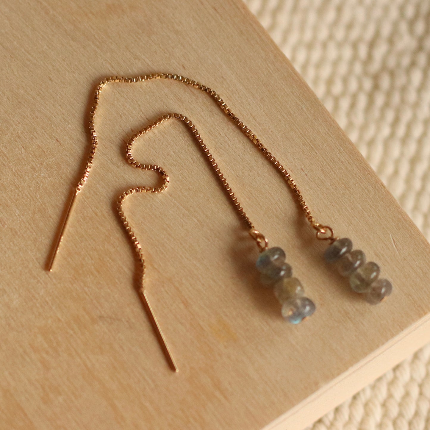 Cire’ Alexandria | Labradorite Gemstone Threaders, 14K Gold Filled