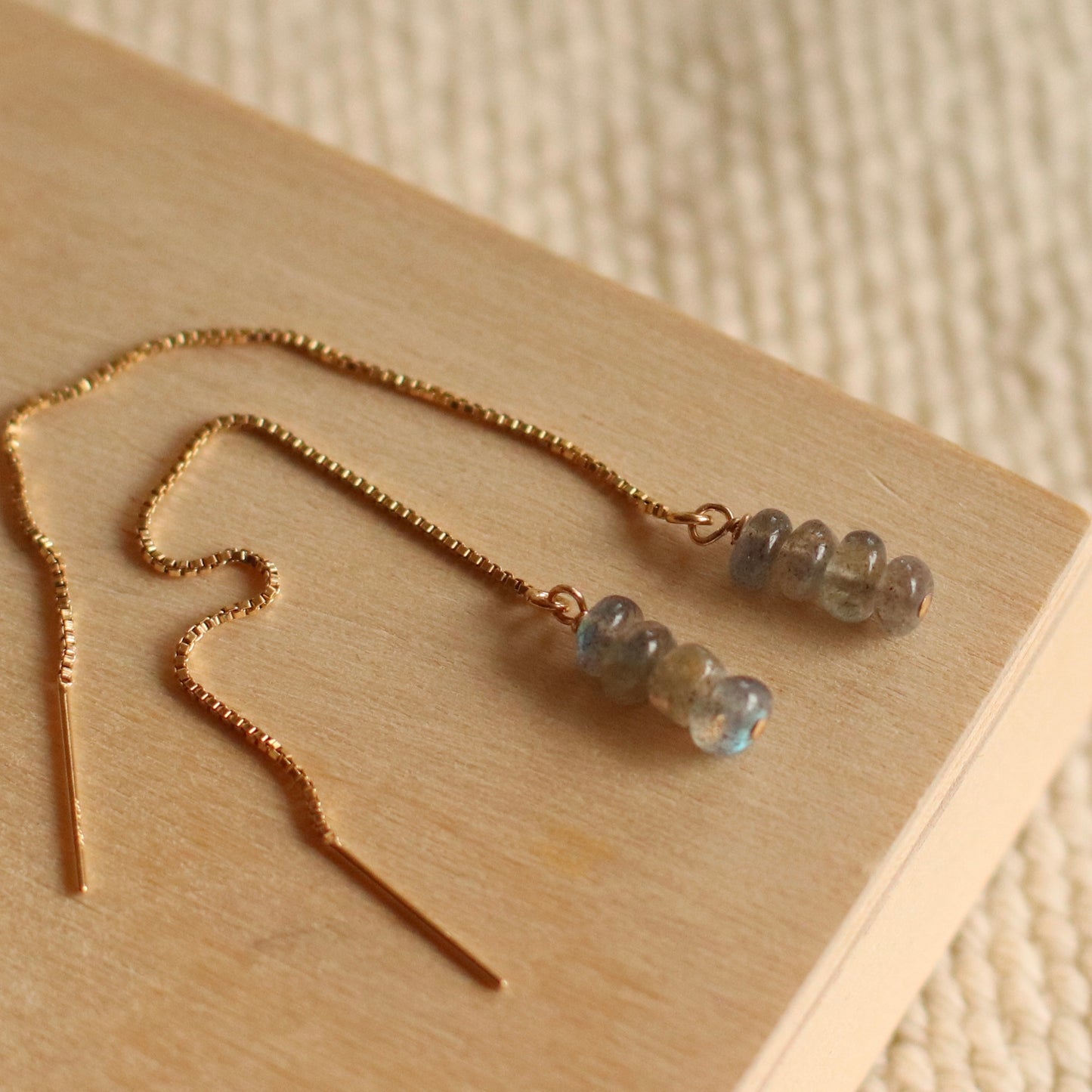 Cire’ Alexandria | Labradorite Gemstone Threaders, 14K Gold Filled
