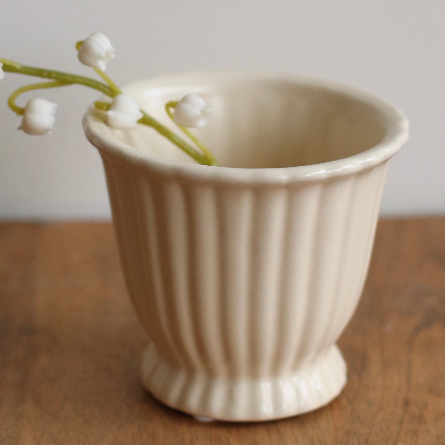 Cream Fluted Plant Pot, Small