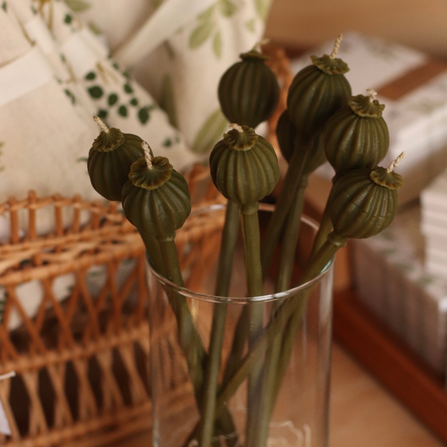 The Wax Pantry  | Poppy Seed Pods Beeswax Tapers