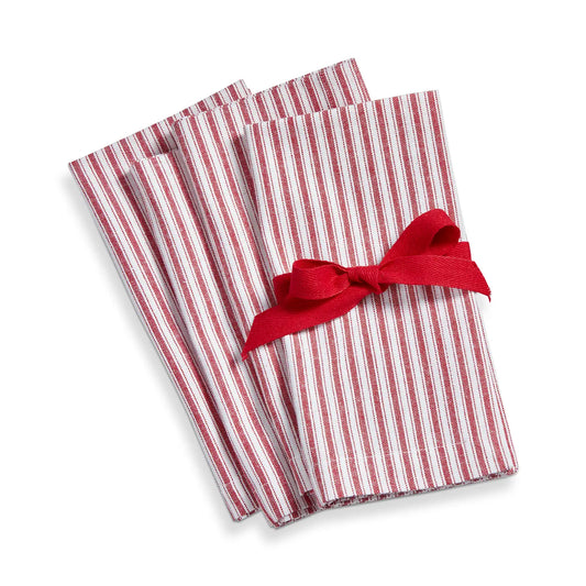 Red Ticking Stripe Cotton Napkin