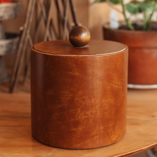 Faux Leather Vintage Ice Bucket