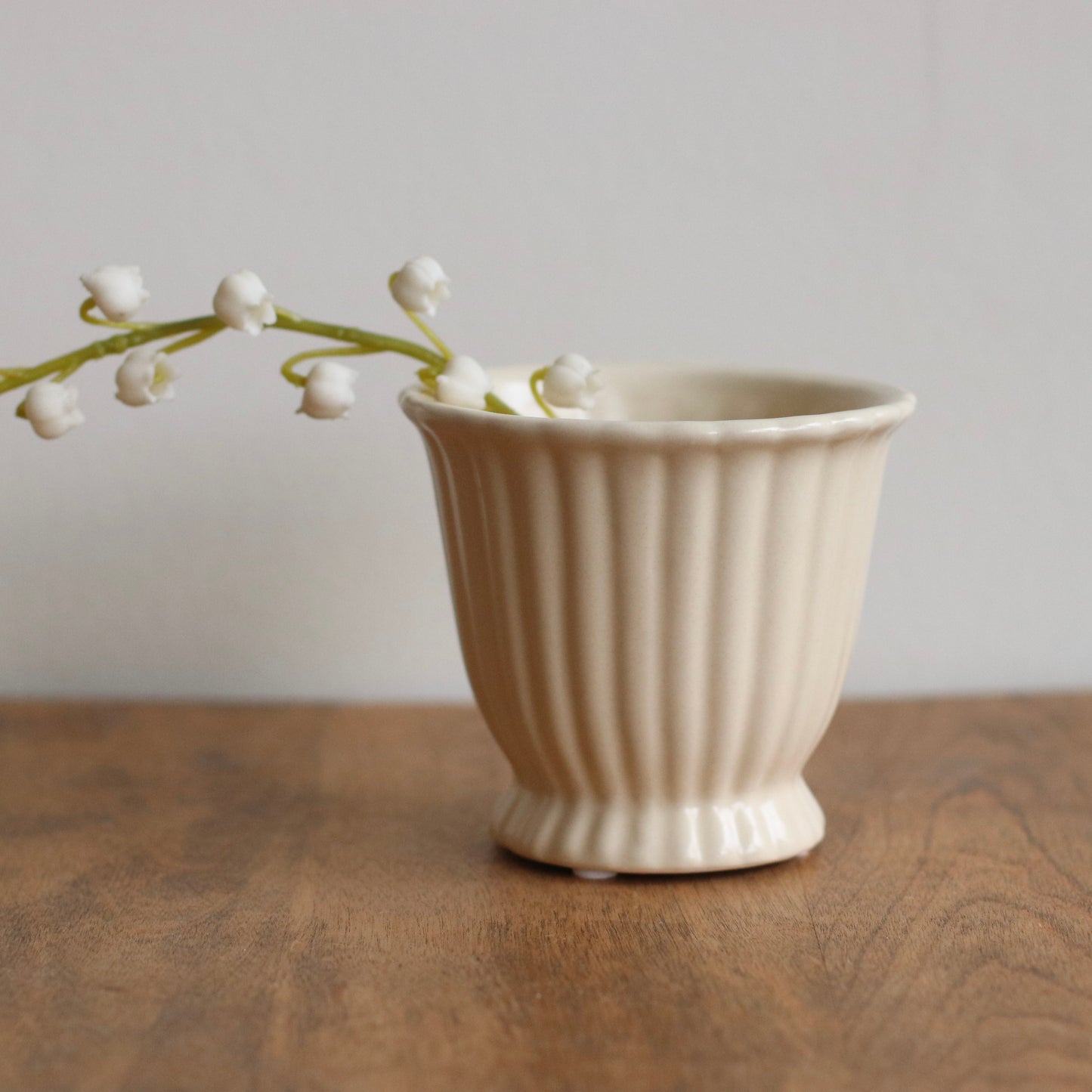 Cream Fluted Plant Pot, Small