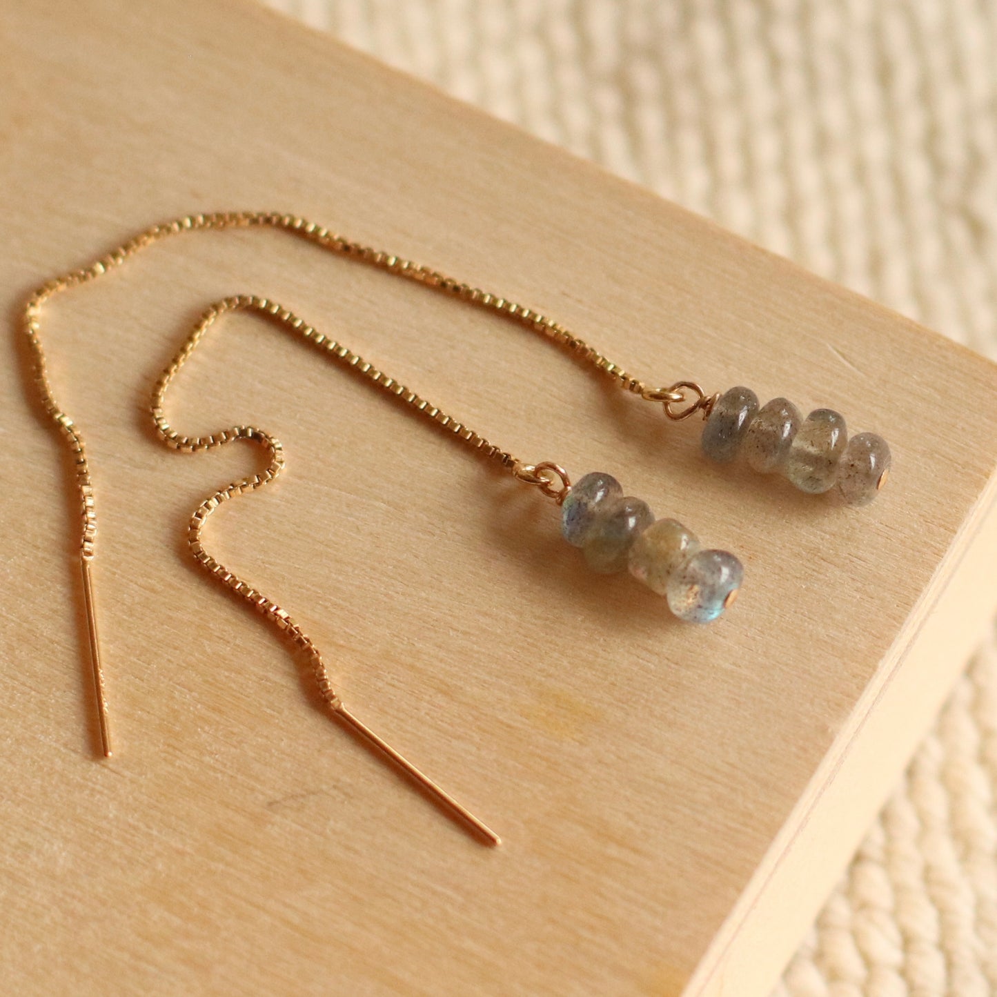 Cire’ Alexandria | Labradorite Gemstone Threaders, 14K Gold Filled