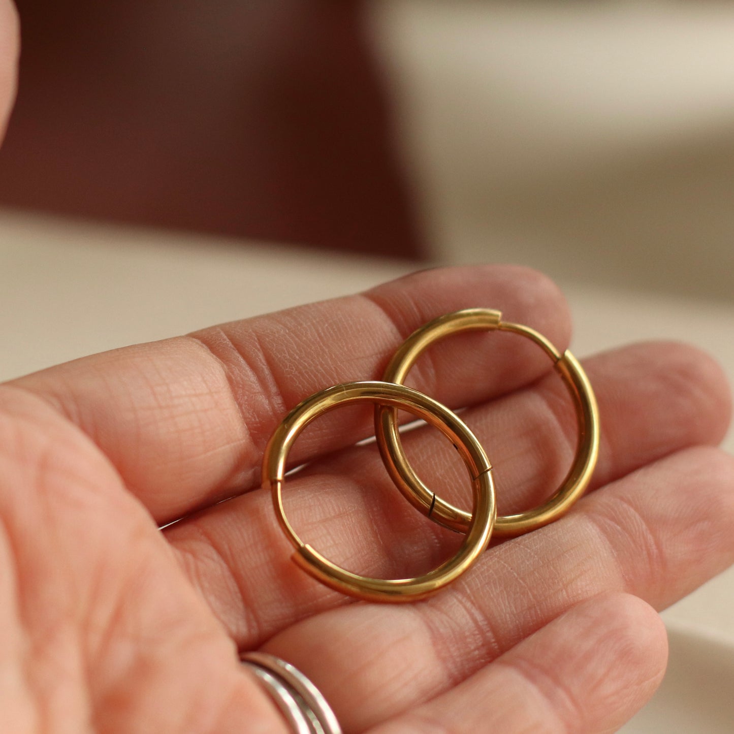 Dune Hoops | Gold Stainless Steel Hoop Huggie, 20mm