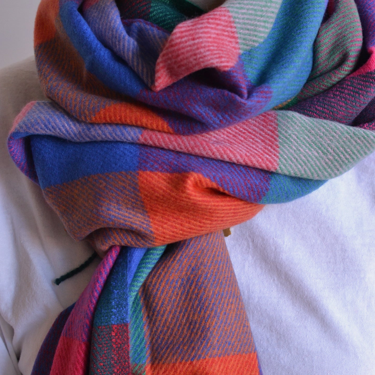 Funky | Super Soft Plaid Scarf, Red and Green