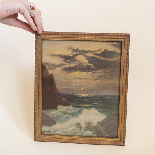 Vintage Framed Art Print ‘The Surging Sea’