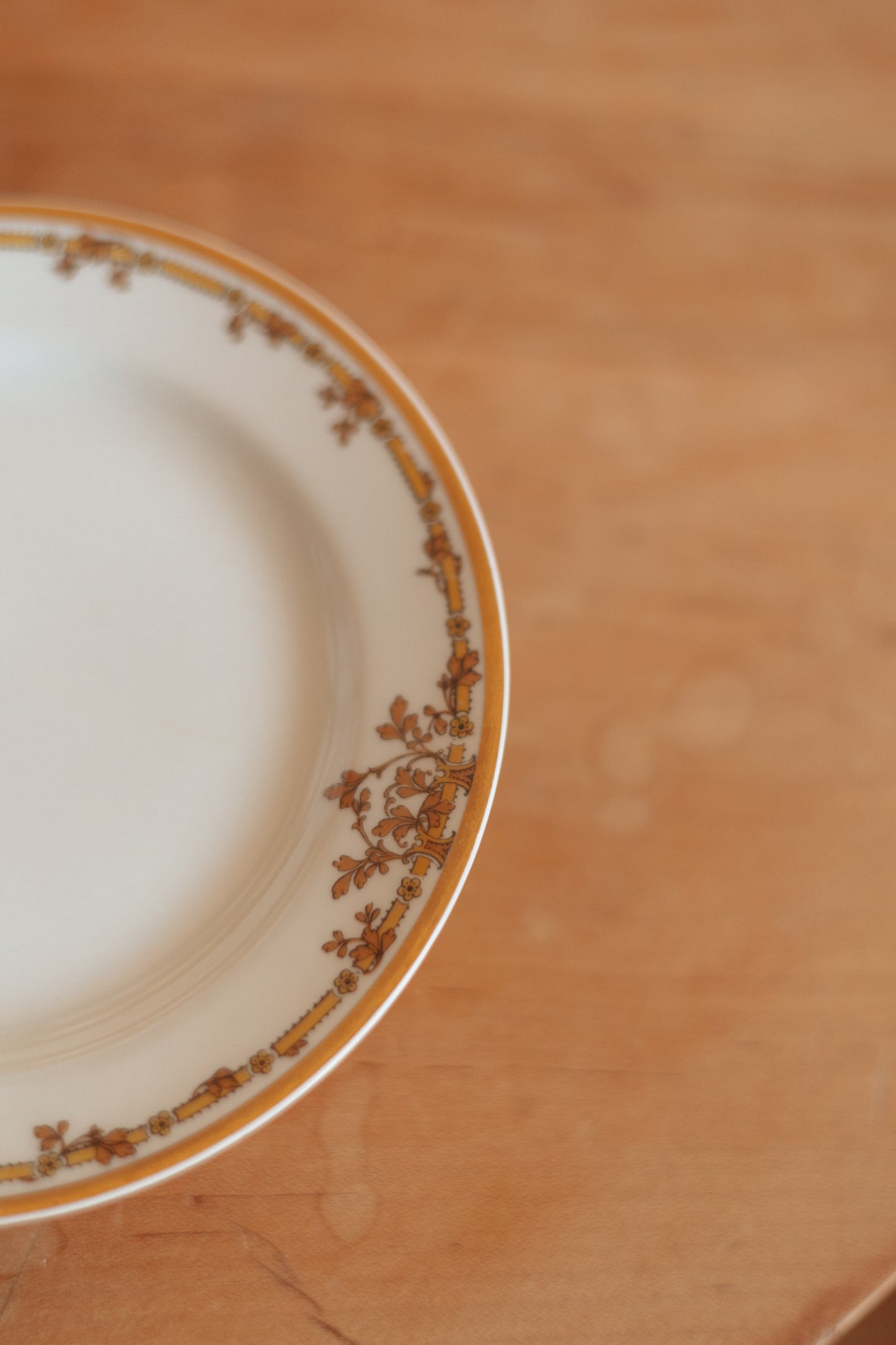 Salad Plates from Haviland France, Gold and Yellow Detailing, Pair