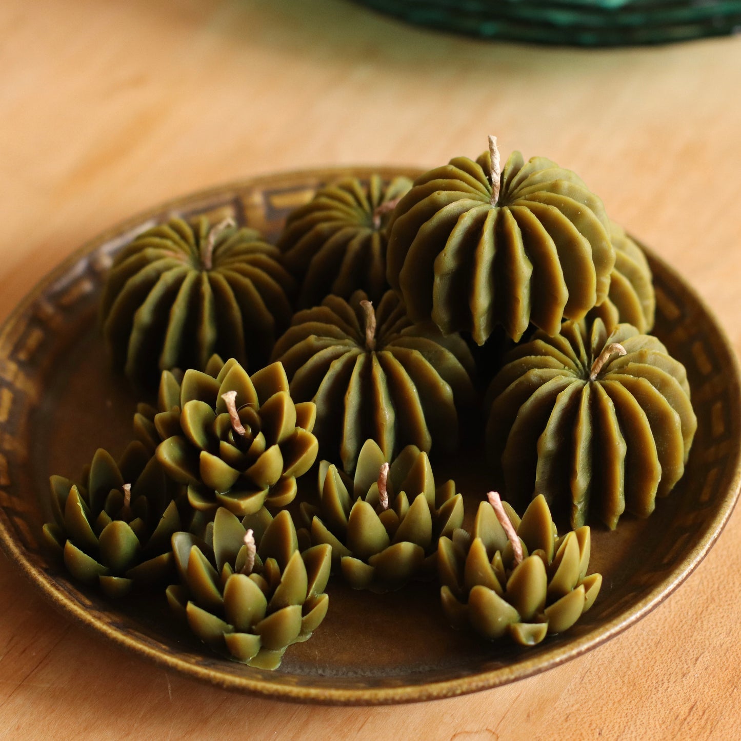 The Wax Pantry  | Mini Yucca Cactus Beeswax Candle