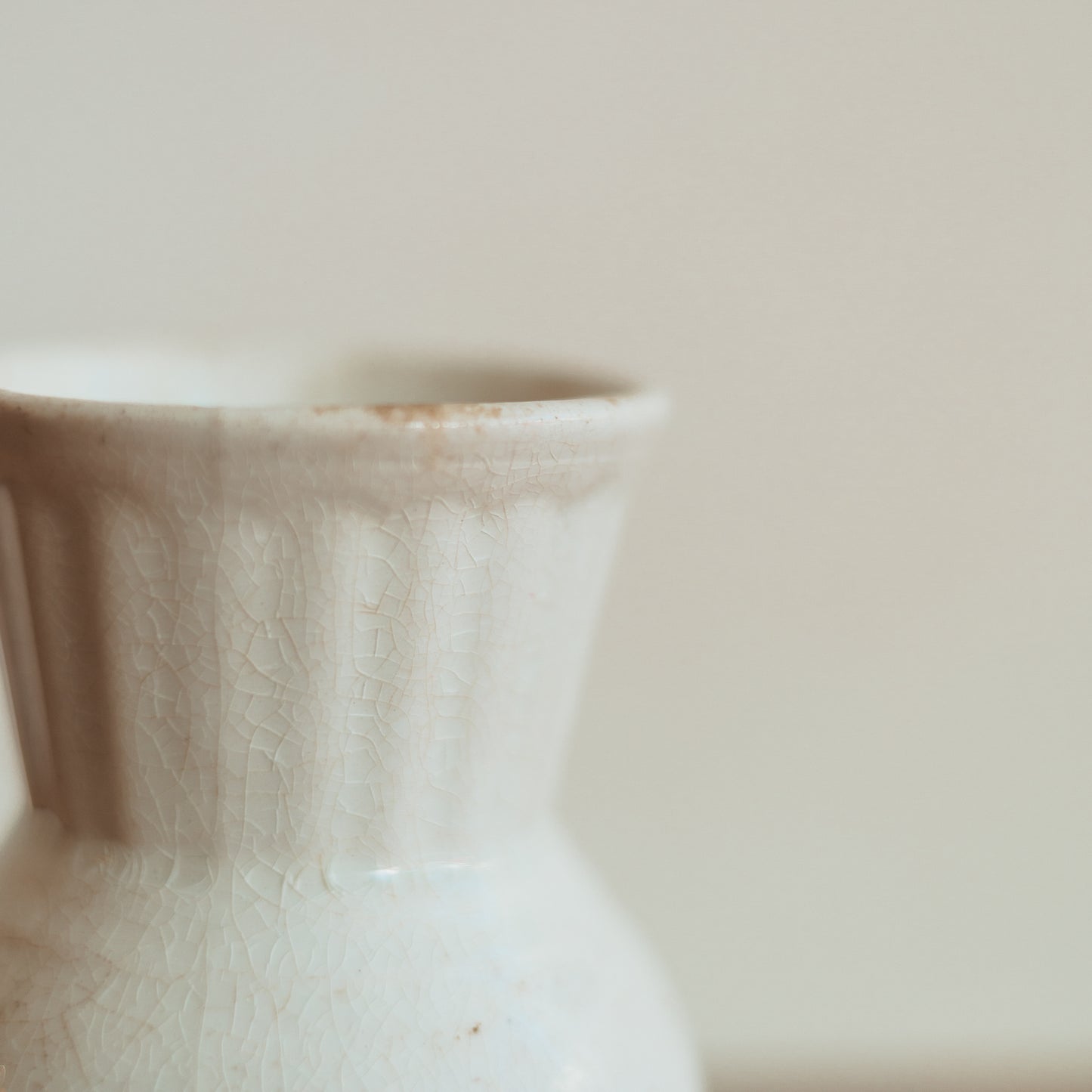 Small White Crackle Glazed Vase
