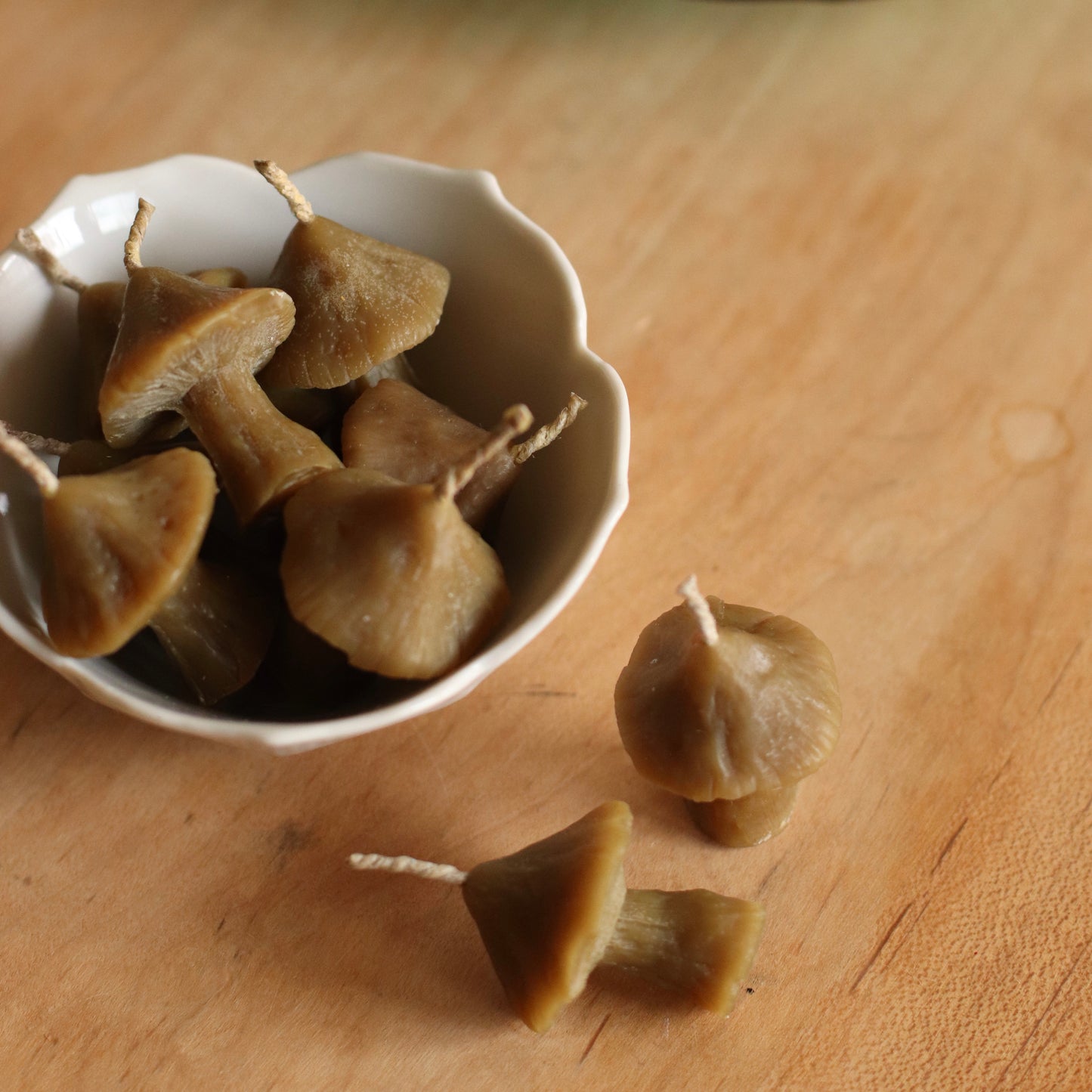 The Wax Pantry  | Tiny Mushroom Beeswax Birthday Candle
