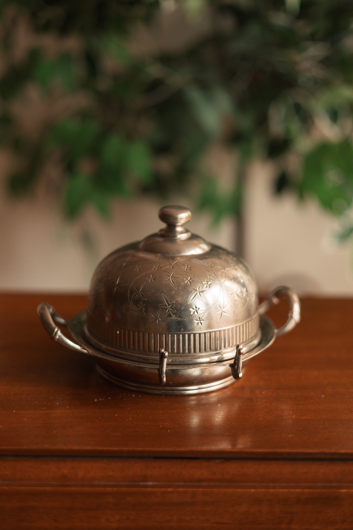 Antique Silver Plated Domed Butter/Cheese Dish