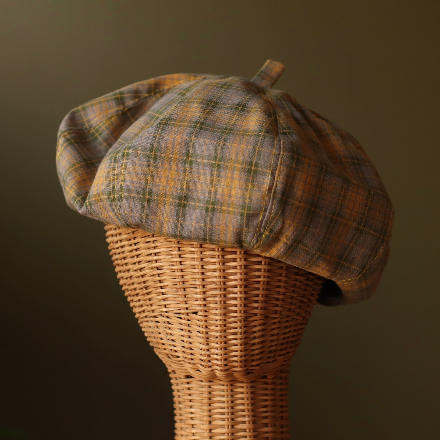 Dune Accessories | British Style Plaid Beret, Yellow