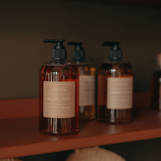 Aria Rose Bath Co. | Blush + Navy Hand + Body Liquid Soap